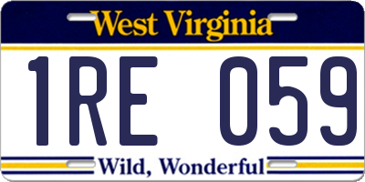 WV license plate 1RE059