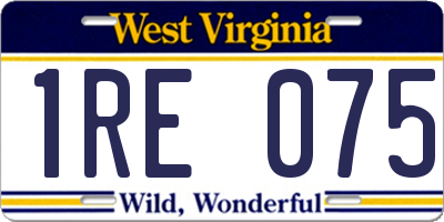 WV license plate 1RE075