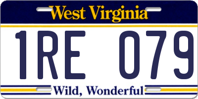 WV license plate 1RE079