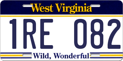 WV license plate 1RE082