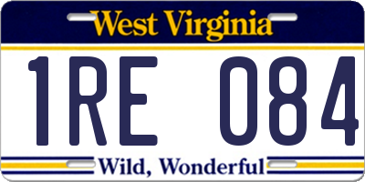 WV license plate 1RE084