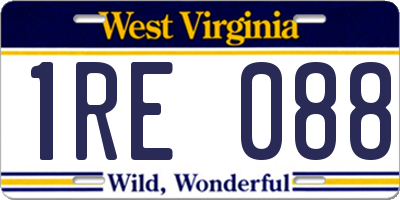 WV license plate 1RE088