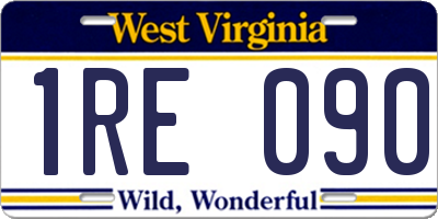 WV license plate 1RE090