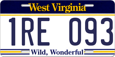 WV license plate 1RE093