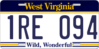 WV license plate 1RE094