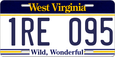 WV license plate 1RE095