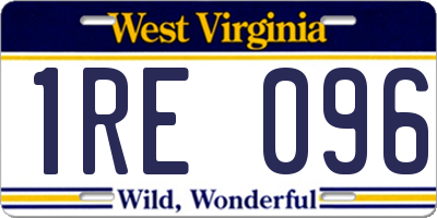 WV license plate 1RE096