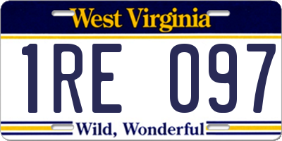 WV license plate 1RE097