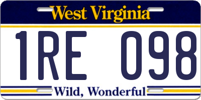 WV license plate 1RE098