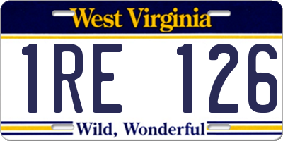 WV license plate 1RE126