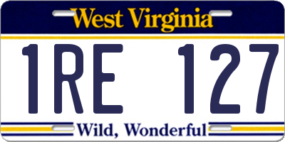 WV license plate 1RE127