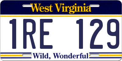 WV license plate 1RE129