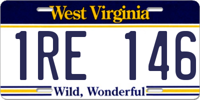 WV license plate 1RE146