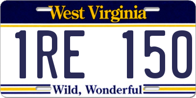WV license plate 1RE150