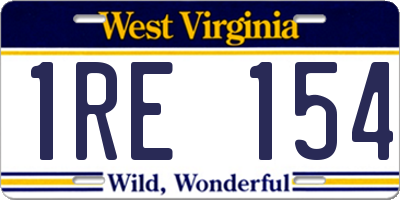 WV license plate 1RE154