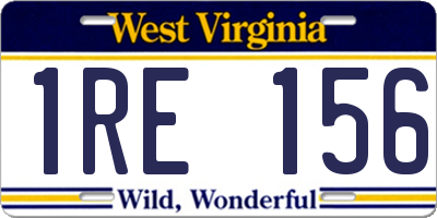 WV license plate 1RE156