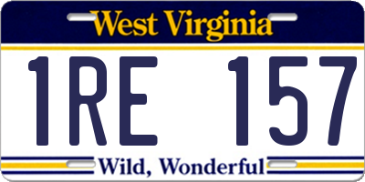 WV license plate 1RE157