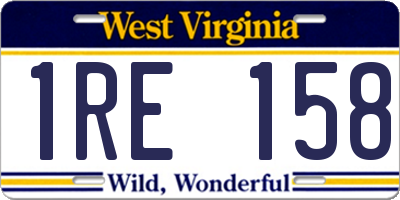 WV license plate 1RE158