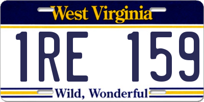WV license plate 1RE159