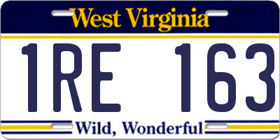 WV license plate 1RE163