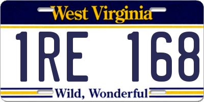 WV license plate 1RE168
