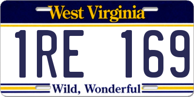 WV license plate 1RE169