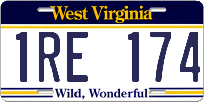 WV license plate 1RE174
