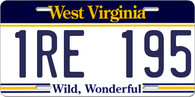 WV license plate 1RE195