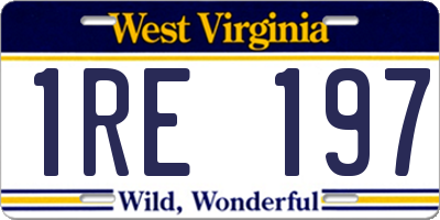 WV license plate 1RE197