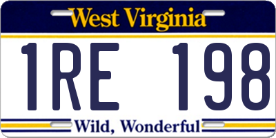 WV license plate 1RE198