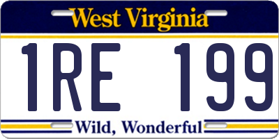 WV license plate 1RE199