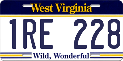 WV license plate 1RE228
