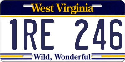WV license plate 1RE246