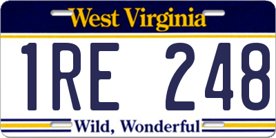 WV license plate 1RE248