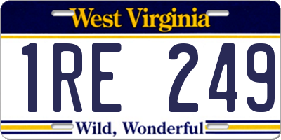 WV license plate 1RE249