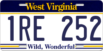 WV license plate 1RE252