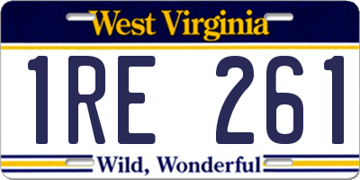 WV license plate 1RE261