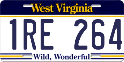 WV license plate 1RE264