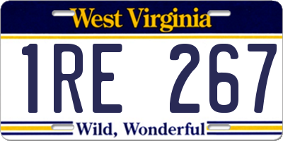 WV license plate 1RE267