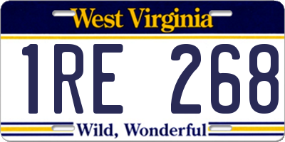WV license plate 1RE268