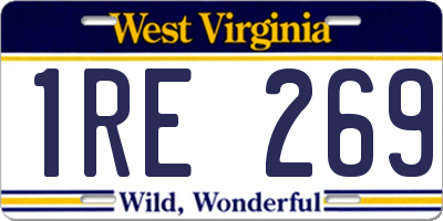 WV license plate 1RE269
