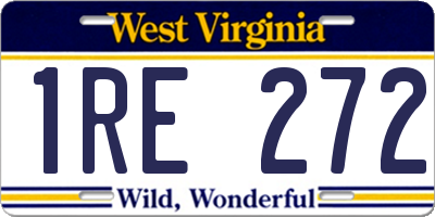 WV license plate 1RE272