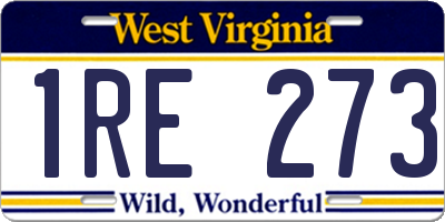 WV license plate 1RE273