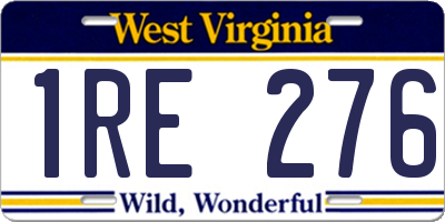WV license plate 1RE276
