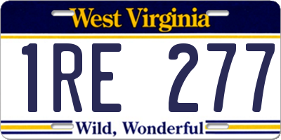 WV license plate 1RE277