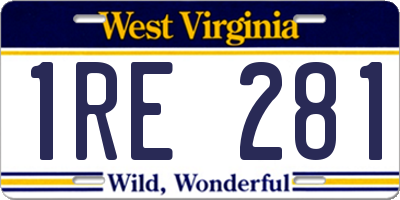 WV license plate 1RE281