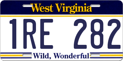 WV license plate 1RE282