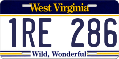 WV license plate 1RE286