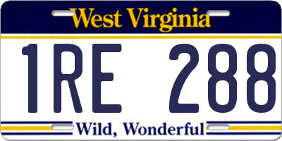 WV license plate 1RE288