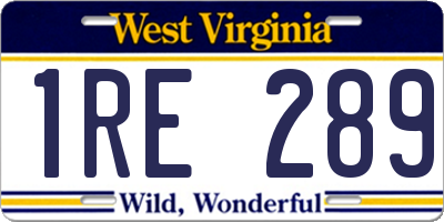 WV license plate 1RE289